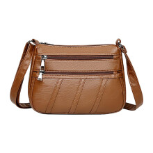 Menolana Retro Multifunctionele Handtas van PU-leer voor Dames, Schoudertas, Crossbodytas, Tas met Rits en Vak, Gemakkelijk mee te nemen, Bruin
