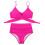 Γυναικεία μαγιό μπικίνι με ψηλή μέση και τιράντες, με χιαστί τελείωμα 4
