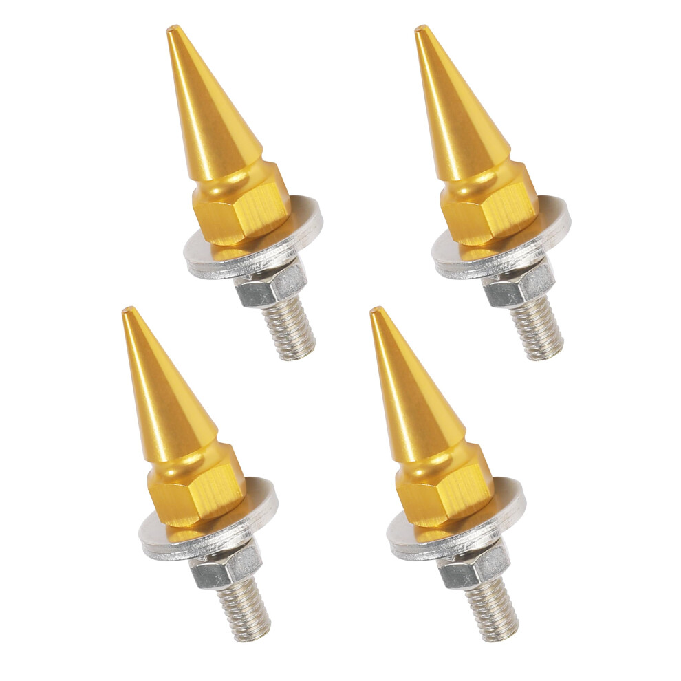 4Pcs Gold Motorcycle License Plate Bolts Set, Antitheft Spike Design, Rustproof Aluminum Alloy 9771547179870