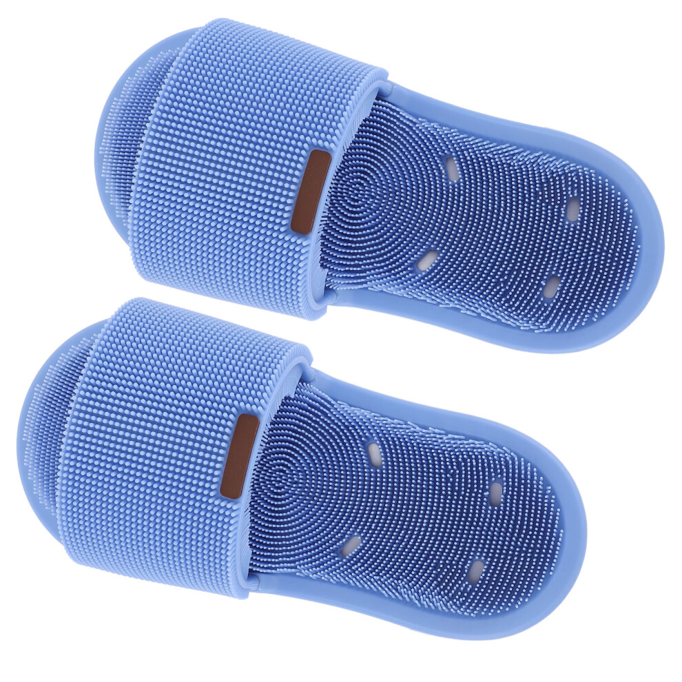 Foot Scrubber Slippers 360 Silicone Blue 300x135mm