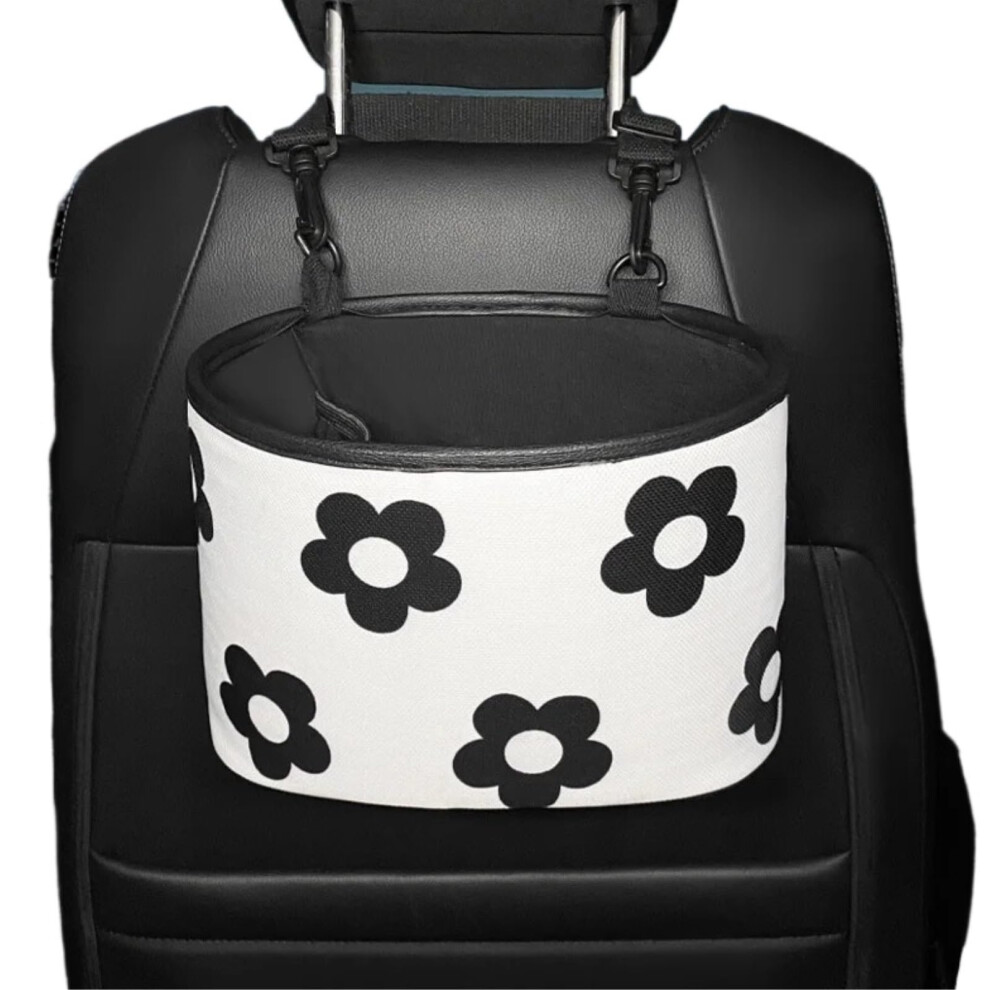 Car Seat Back Organizer With Trash Bin, Multicompartment Storage, Universal Rear Seat Fit, Flower 9169991200712