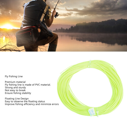 Linea da mosca WF 4 in PVC, peso forward, giallo fluorescente 2