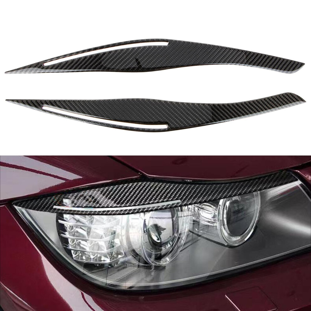 Carbon Fiber Headlight Eyelids Trim 20092012 Aggressive Styling Upgrade For Bmw E90 3 Series 9169991200859