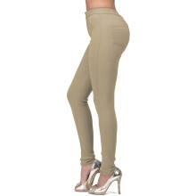 Capri marroni a gamba larga da donna, pantaloni estivi casual in poliestere, jeans a vita alta e gamba dritta – Adatti a tutte le stagioni