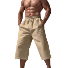 Pantalones capri holgados e informales para hombre, pantalones cortos de playa de verano, pantalones de entrenamiento para hombre.