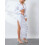 (L, White) Completo estivo da donna con gonna lunga e camicetta corta a maniche lunghe, ideale per feste. 5