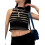 (S, Black) Γυναικεία πλεκτά αμάνικα καλοκαιρινά streetwear 1