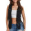 (M, Black) Γυναικείο γιλέκο χίπηδων, για streetwear 2