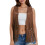 (S, Dark brown) Γυναικείο γιλέκο χίπηδων, για streetwear 12