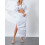 (L, White) Completo estivo da donna con gonna lunga e camicetta corta a maniche lunghe, ideale per feste. 4