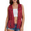 (L, Red) Γυναικείο γιλέκο χίπηδων, για streetwear 2