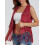 (S, Red) Γυναικείο γιλέκο χίπηδων, για streetwear 8