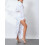 (M, White) Completo estivo da donna con gonna lunga e camicetta corta a maniche lunghe, ideale per feste. 6