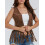 (S, Dark brown) Γυναικείο γιλέκο χίπηδων, για streetwear 2