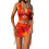 (S, Orange) Γυναικείο σετ φούστας καλοκαιρινό outfit 1
