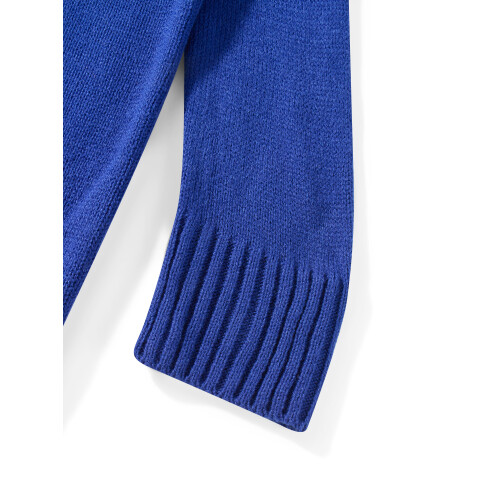 (S, Navy Blue) Pulls à drapeau pour femmes, manches longues, col rond, coupe ample, en maille. 2