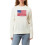 (XL, White) Pulls à drapeau pour femmes, manches longues, col rond, coupe ample, en maille. 1