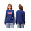 (S, Navy Blue) Pulls à drapeau pour femmes, manches longues, col rond, coupe ample, en maille. 5