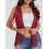 (L, Red) Γυναικείο γιλέκο χίπηδων, για streetwear 5