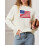(XL, White) Pulls à drapeau pour femmes, manches longues, col rond, coupe ample, en maille. 4