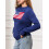 (M, Navy Blue) Pulls à drapeau pour femmes, manches longues, col rond, coupe ample, en maille. 9