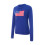 (S, Navy Blue) Pulls à drapeau pour femmes, manches longues, col rond, coupe ample, en maille. 13