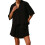 (M, Black) 2-teiliges Damen-Pyjama-Set, einfarbig, Weiche Loungewear. 1