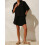 (M, Black) 2-teiliges Damen-Pyjama-Set, einfarbig, Weiche Loungewear. 2