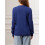 (M, Navy Blue) Pulls à drapeau pour femmes, manches longues, col rond, coupe ample, en maille. 10