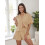 (M, Light Brown) 2-teiliges Damen-Pyjama-Set, einfarbig, Weiche Loungewear. 10