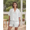 (L, White) 2-teiliges Damen-Pyjama-Set, einfarbig, Weiche Loungewear. 8
