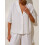 (L, White) 2-teiliges Damen-Pyjama-Set, einfarbig, Weiche Loungewear. 4