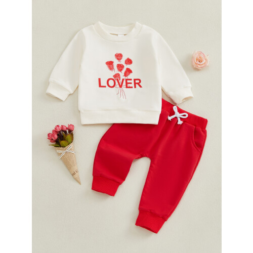 (3-6 Months, Red) Σετ 2 τεμαχίων στάμπα τριαντάφυλλου. 2