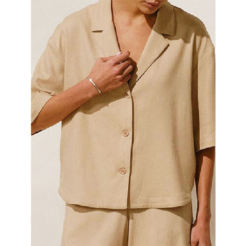 (M, Light Brown) 2-teiliges Damen-Pyjama-Set, einfarbig, Weiche Loungewear. 1