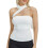 (M, White) Γυναικείο halter τοπ καλοκαιρινό πουκάμισο 1