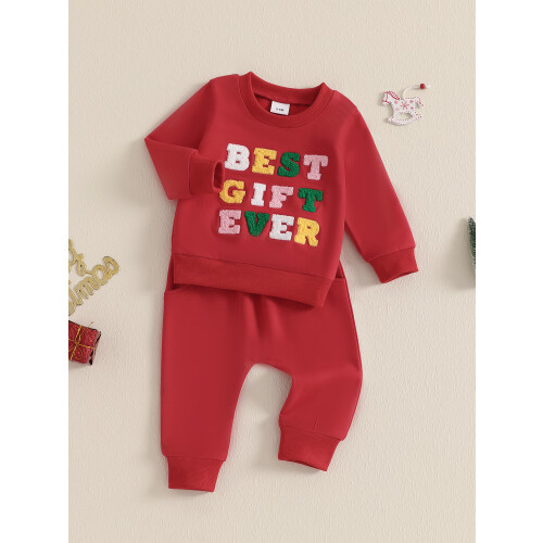 (6-12 Months, Red) Χριστουγεννιάτικα σετ για μακριά παντελόνια 2