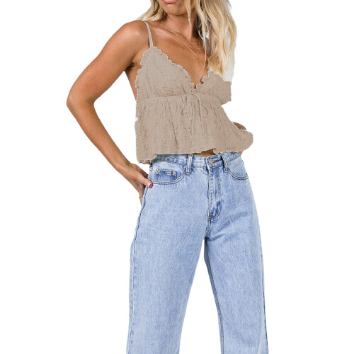 (S, Light Brown) Γυναικείο μπλουζάκι με καλοκαίρι, Streetwear. 1