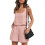 (XL, Pink) Γυναικεία καλοκαιρινά σετ με τσέπες 1