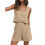 (XL, Light Brown) Γυναικεία καλοκαιρινά σετ με τσέπες 3