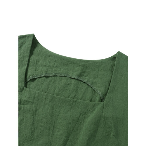 (XL, Green) Γυναικεία καλοκαιρινά σετ με τσέπες 2