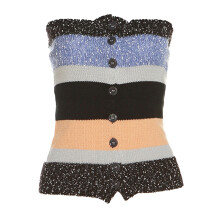 (L, Multicolor) Débardeurs femmes sans manches, épaules dénudées, tricot coloré, chemise d'été décontractée pour fêtes et rues