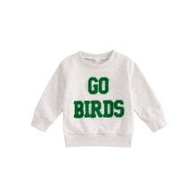 (6-12 Months, Gray) Kleinkind-Sweatshirt für Jungen und Mädchen, Herbst, mit Stickerei, Langarm, Rundhalsausschnitt, lockere Passform
