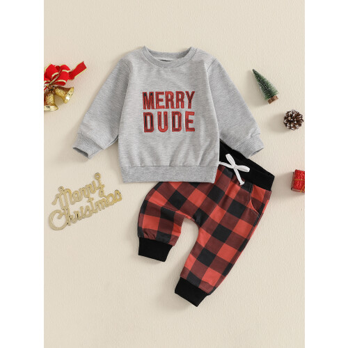 (18-24 Months, Gray) Σετ παντελονιών για χριστουγεννιάτικα ρούχα 1