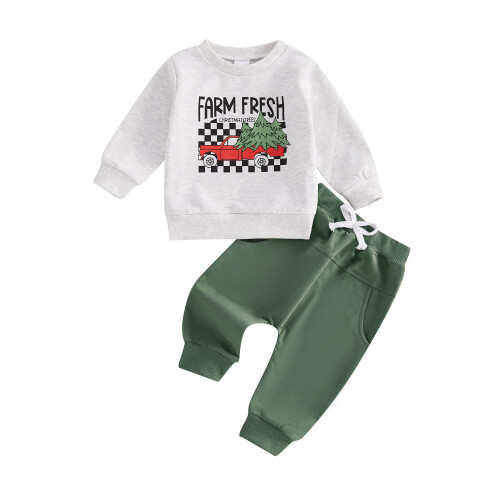 (12-18 Months, Light Grey) Σετ Χριστουγεννιάτικων Ρούχων Παντελόνι，Χειμερινά Ρούχα