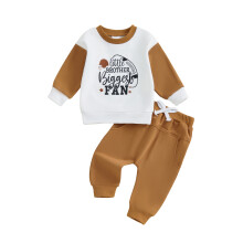 (6-12 Months, Dark Khaki) Conjunto de ropa de letras.