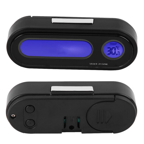 Car Digital Clock Thermometer with Clear LED Backlight, Large LCD Screen and Accurate Temperature Display 1