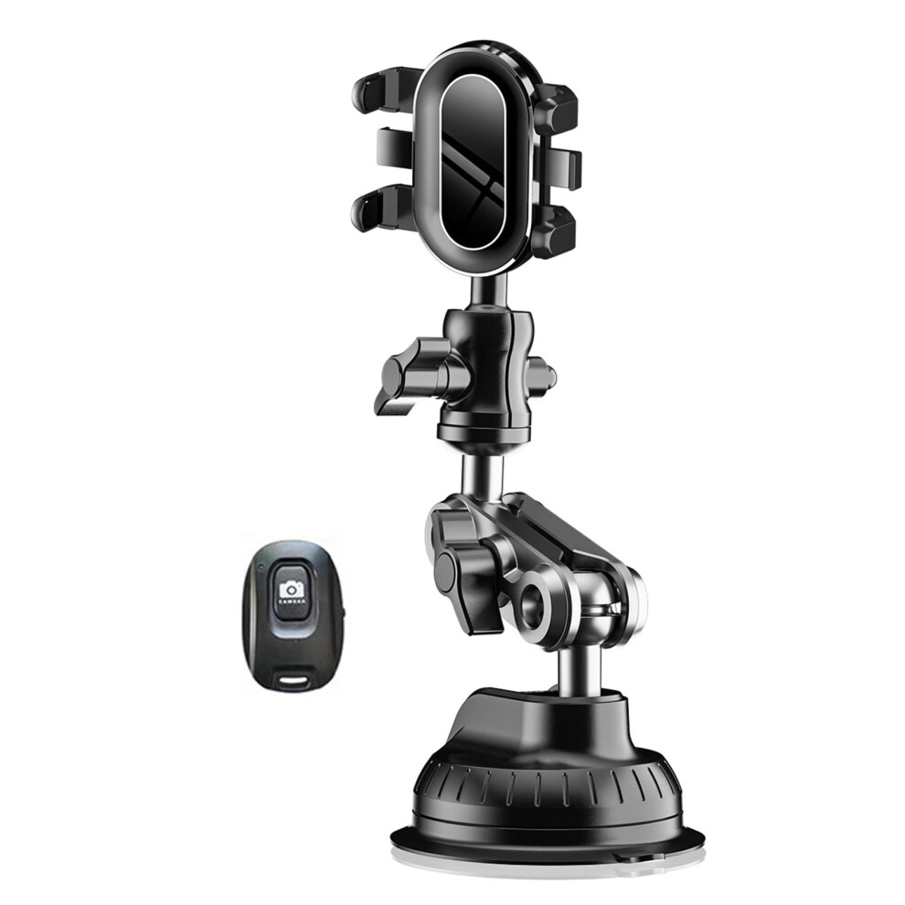 Car Phone Holder with Strong Suction Grip, 360 Adjustable Windshield and Dashboard Mount for Universal Smartphones