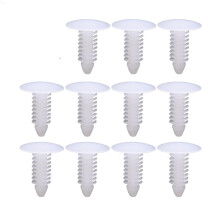10Pack White Nylon Car Trim Clips and Christmas Tree Rivet Fasteners for Bumper and Panel