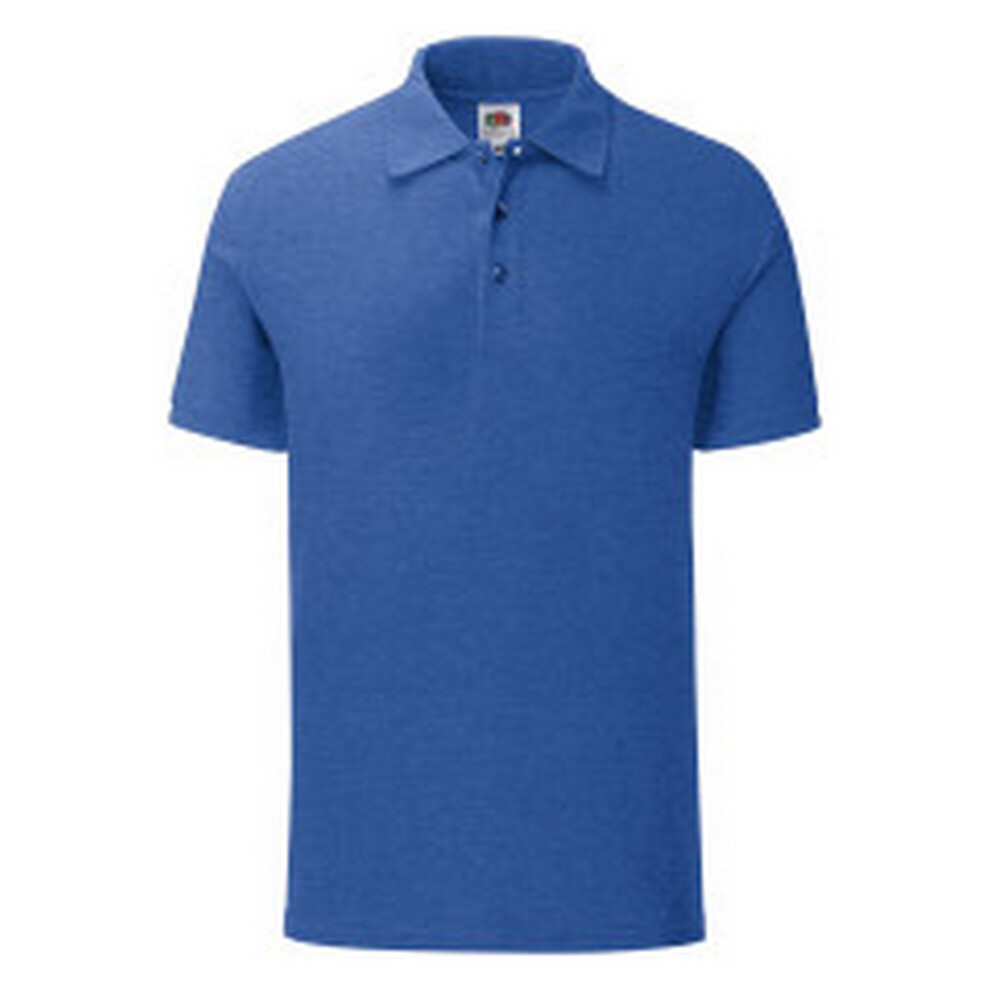 Fruit Of The Loom (S, Royal Blue Heather) Mens Iconic Polo Shirt