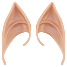 1 Pair PVC Fairy Pixie Fake Elf Ears Halloween Mask New Party Mask Scary Halloween Decoration Soft Pointed Prosthetic Ears light skin tone